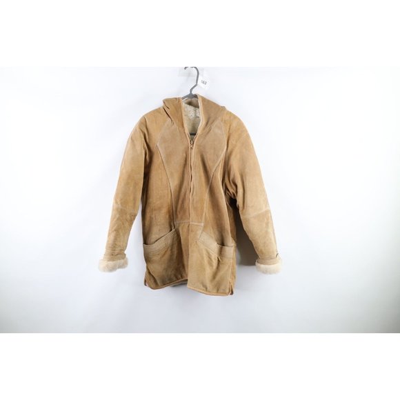 Vintage 90s Streetwear Womens Large Fleece Lined Suede Leather Pennylane Jacket
